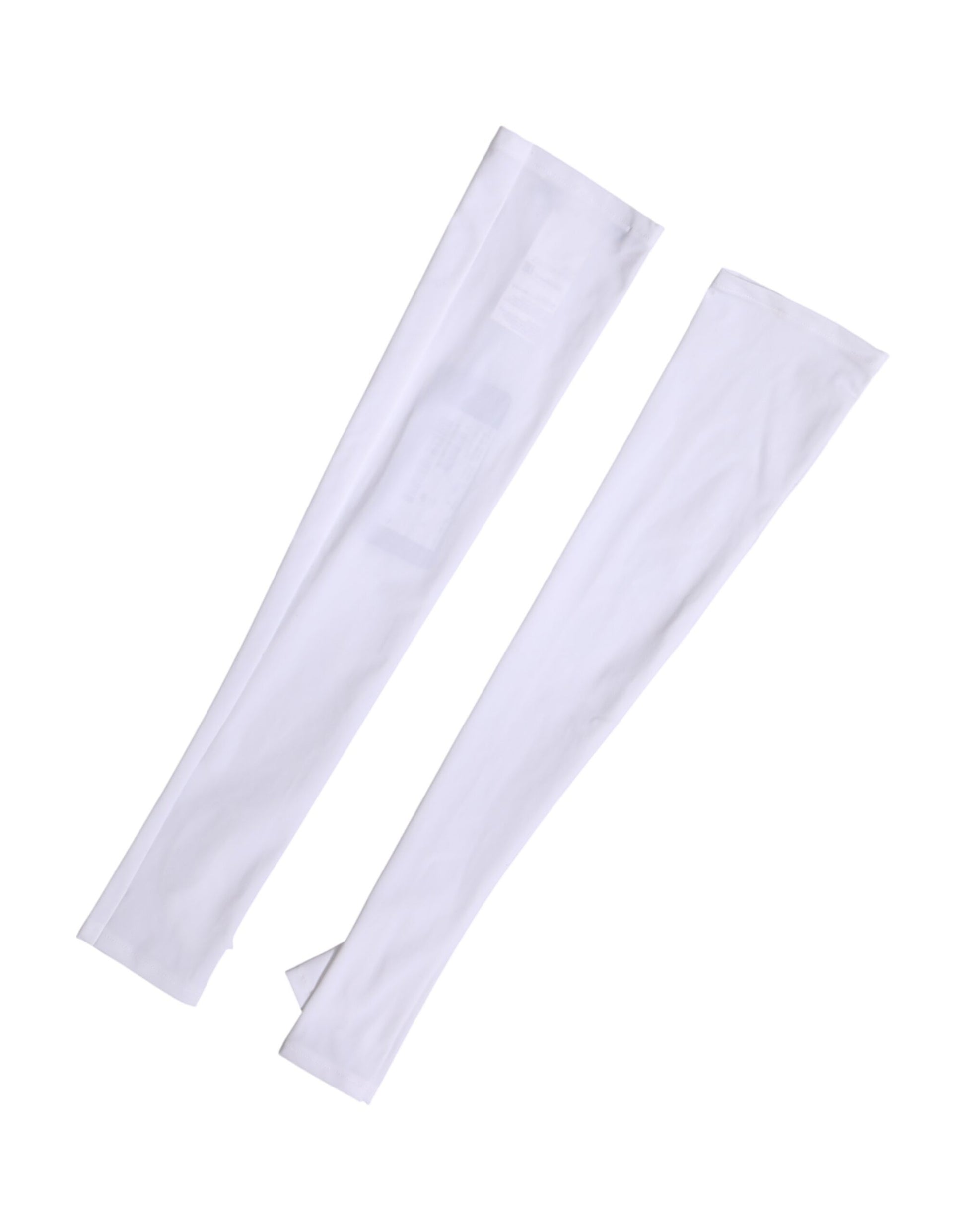 White Nylon Fingerless Elbow Length Mitten Gloves