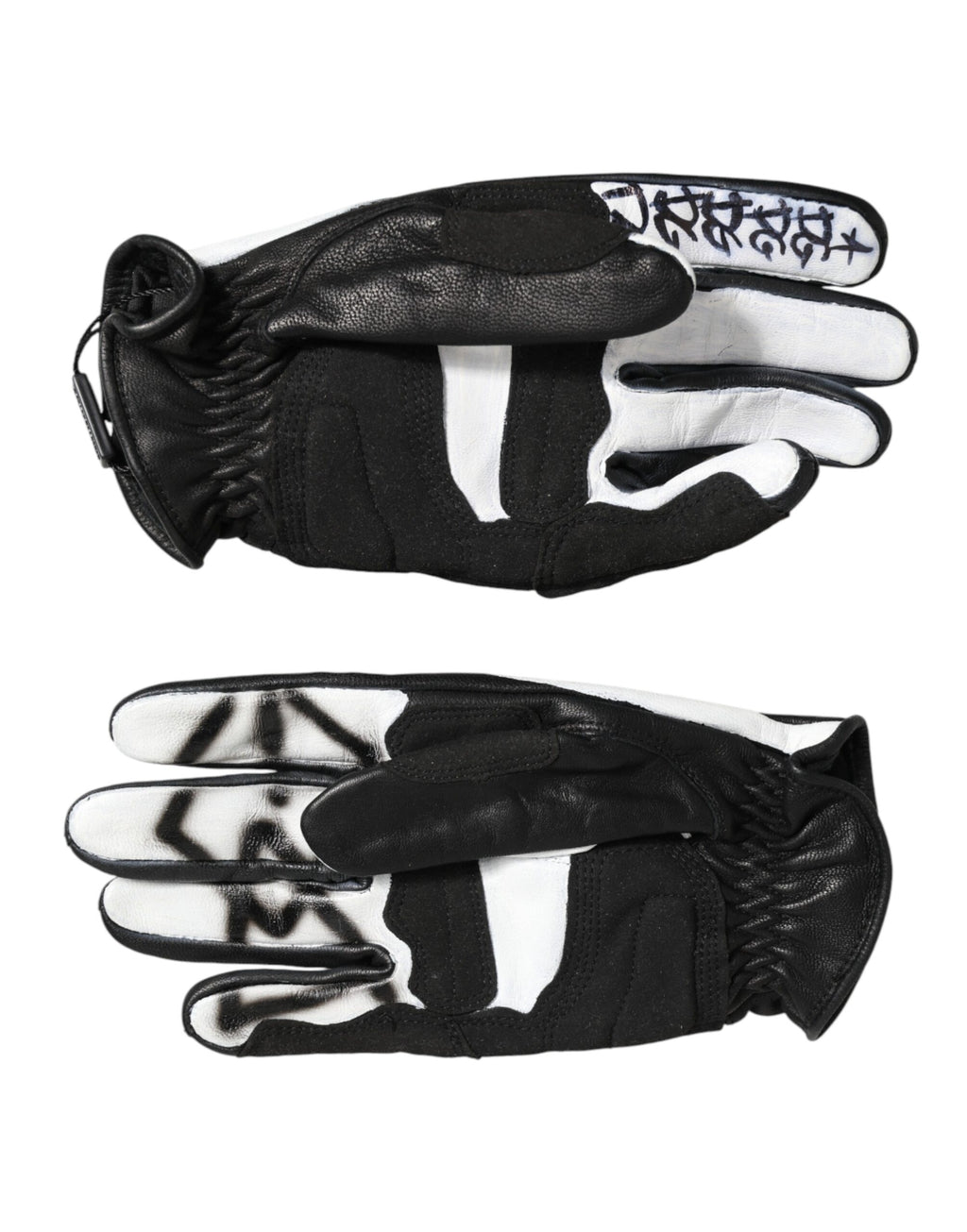 Gloves Black White Crystal Wrist Length Mitten  Gloves