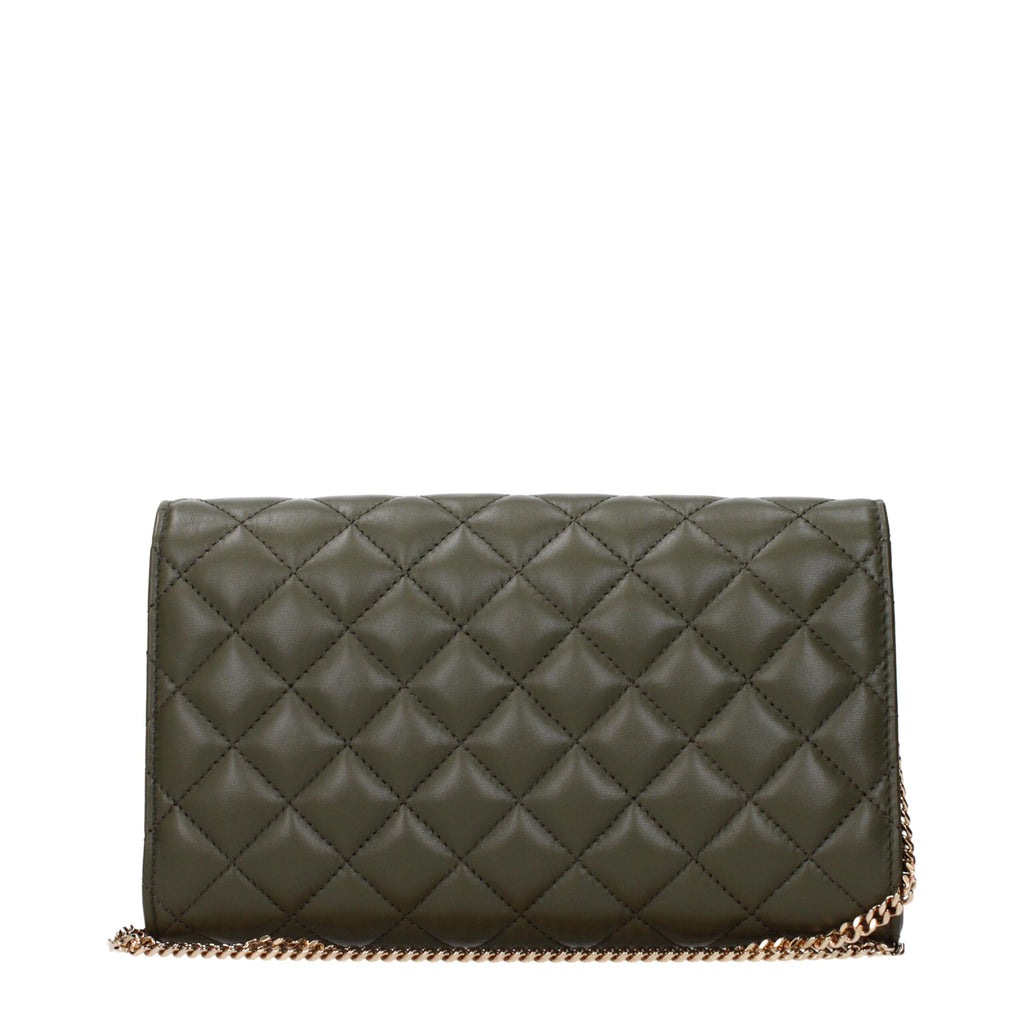 Green Leather Clutch Bag