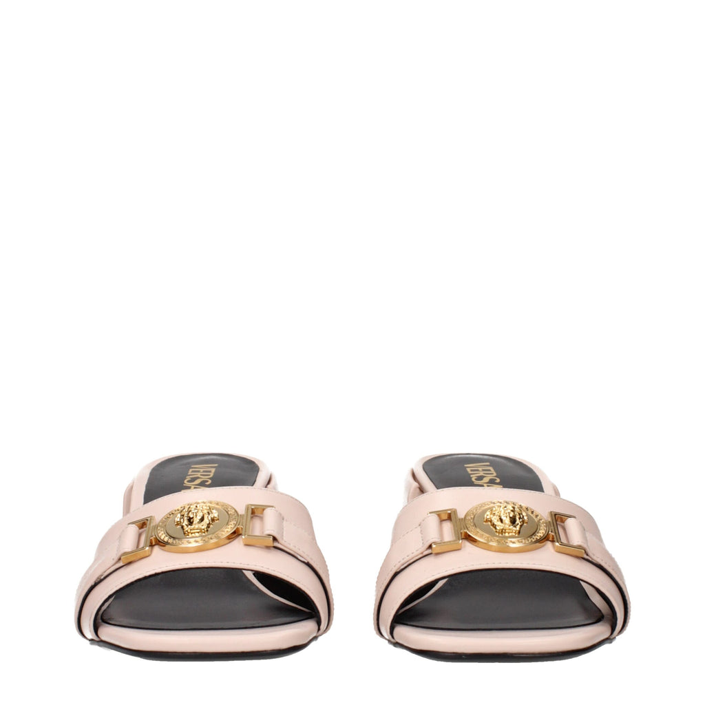 Pink Leather Platform Sandals