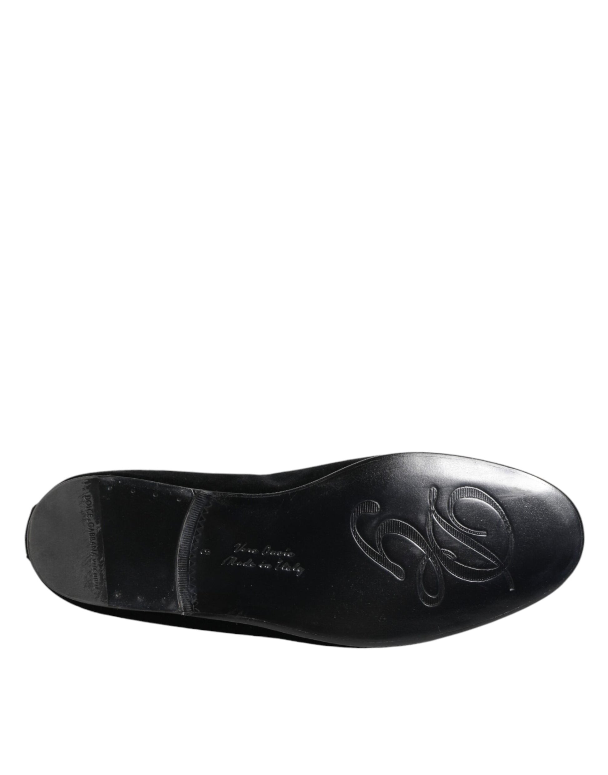Black Velvet Gold Crown Mens Loafers Shoes