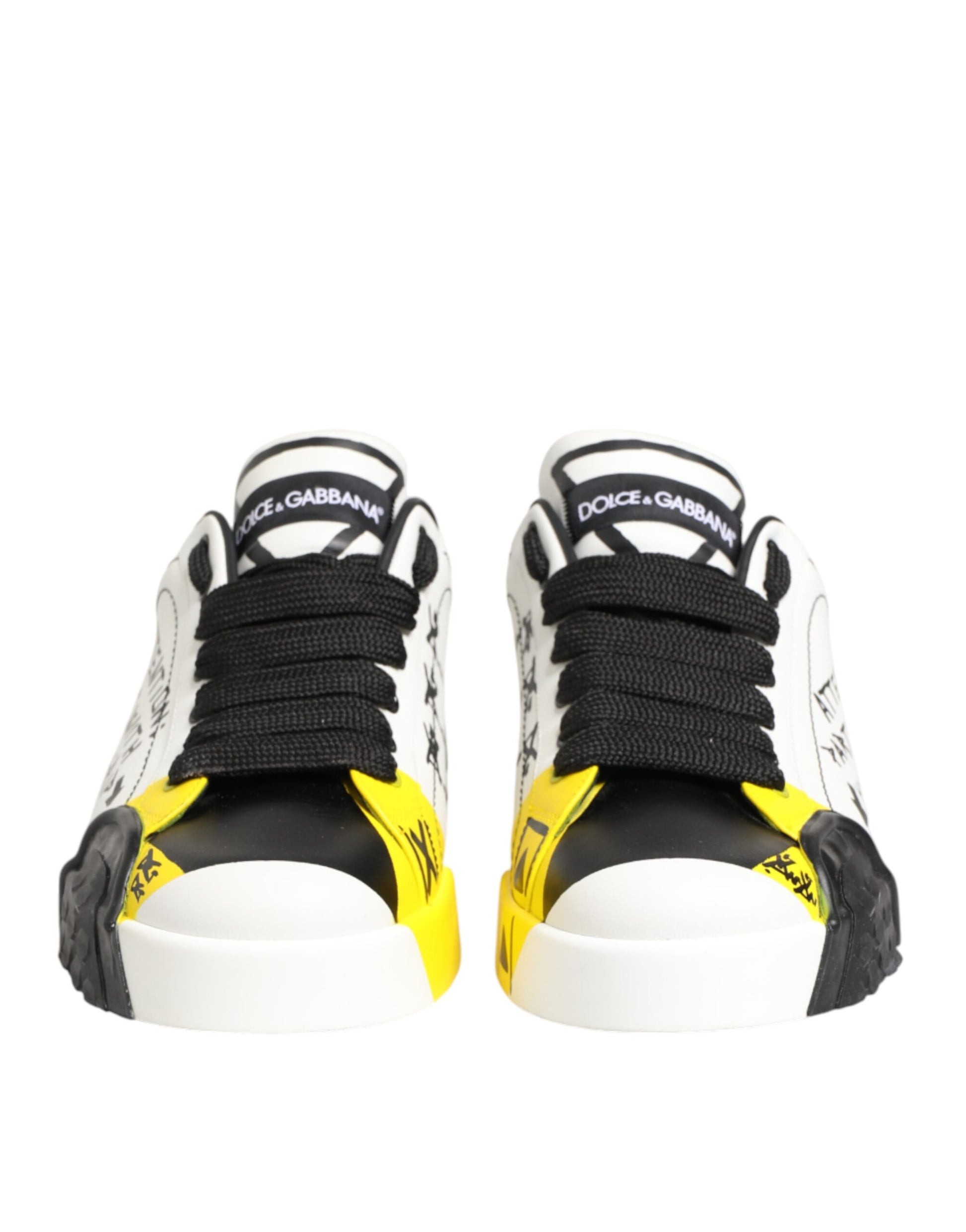 Multicolor Leather Graffiti Low Top Sneakers Shoes