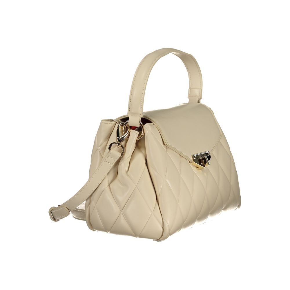 Beige Polyurethane Womens Bag