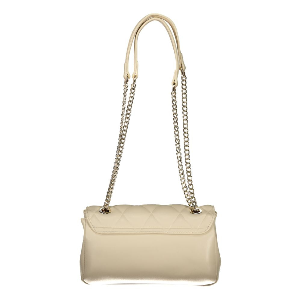 Beige Polyurethane Women Handbag