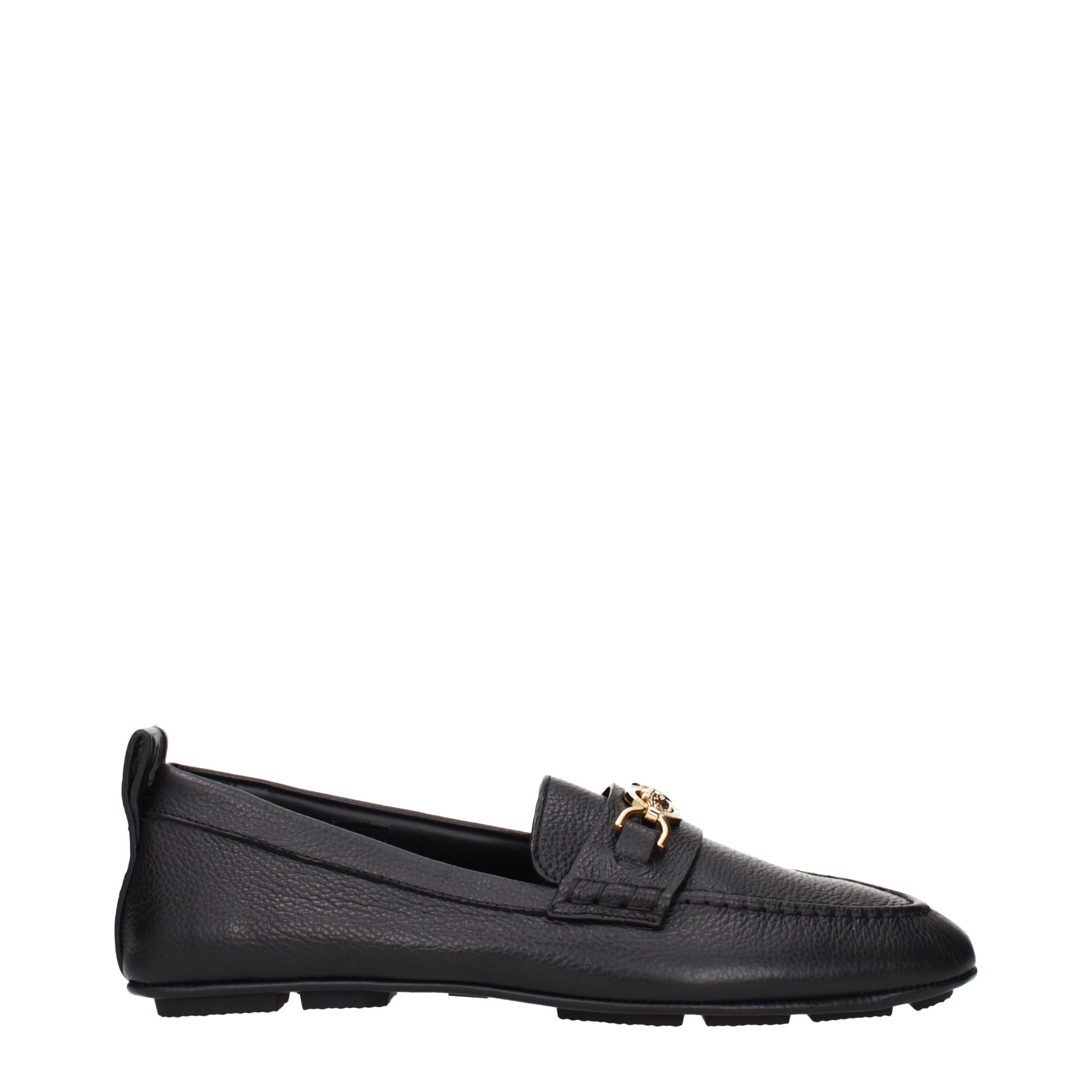 Black Leather Slip-On Loafers