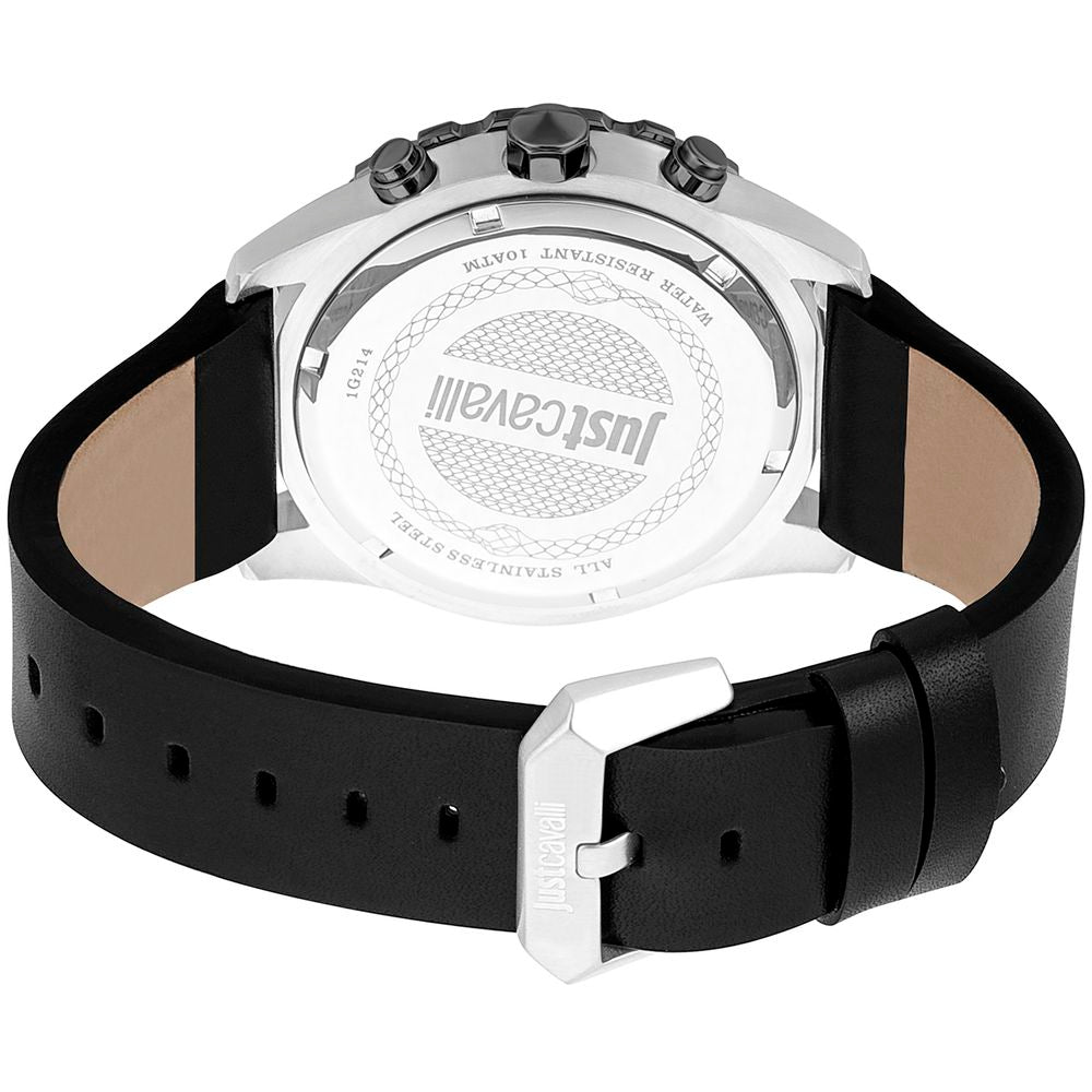 Black Leather Dress Watch