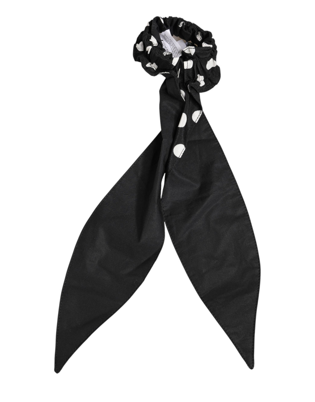 Black Cotton Polka Dot Scarf Tie Accessory Hair Scrunchie