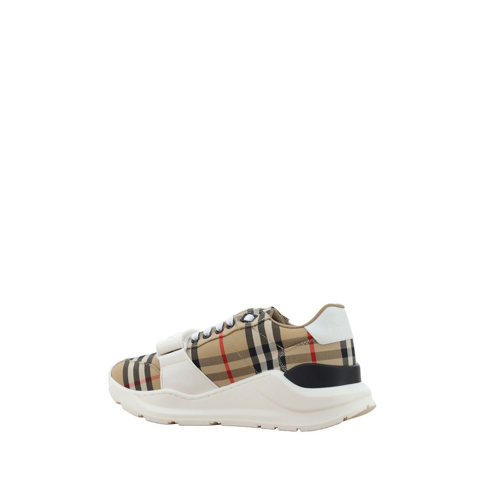 Beige Cotton Athletic Sneakers
