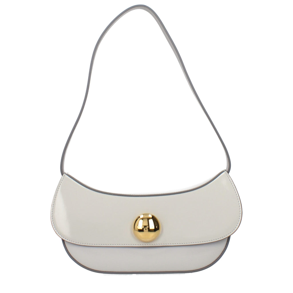 Gray Leather Shoulder Bag