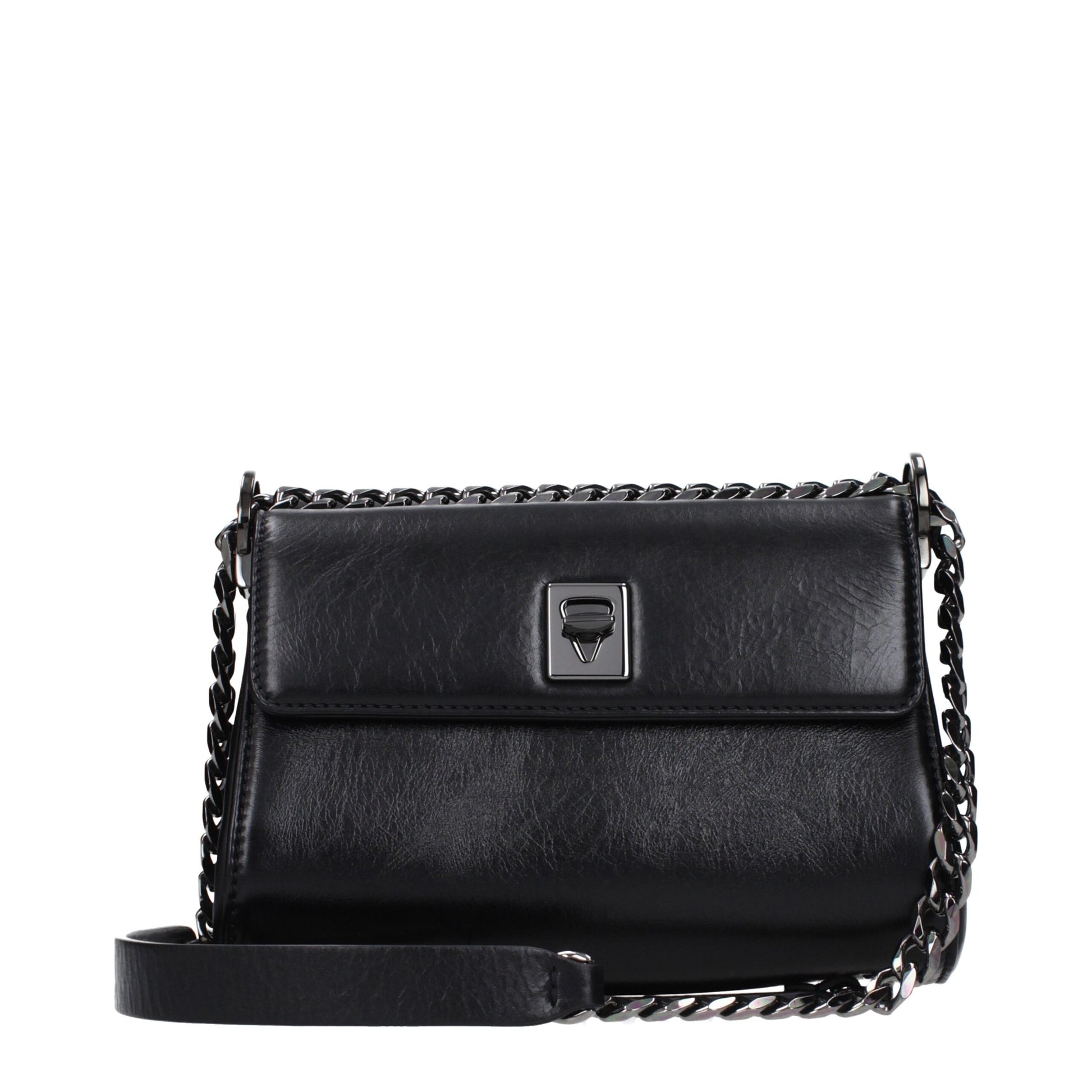 Black Leather Crossbody Bag