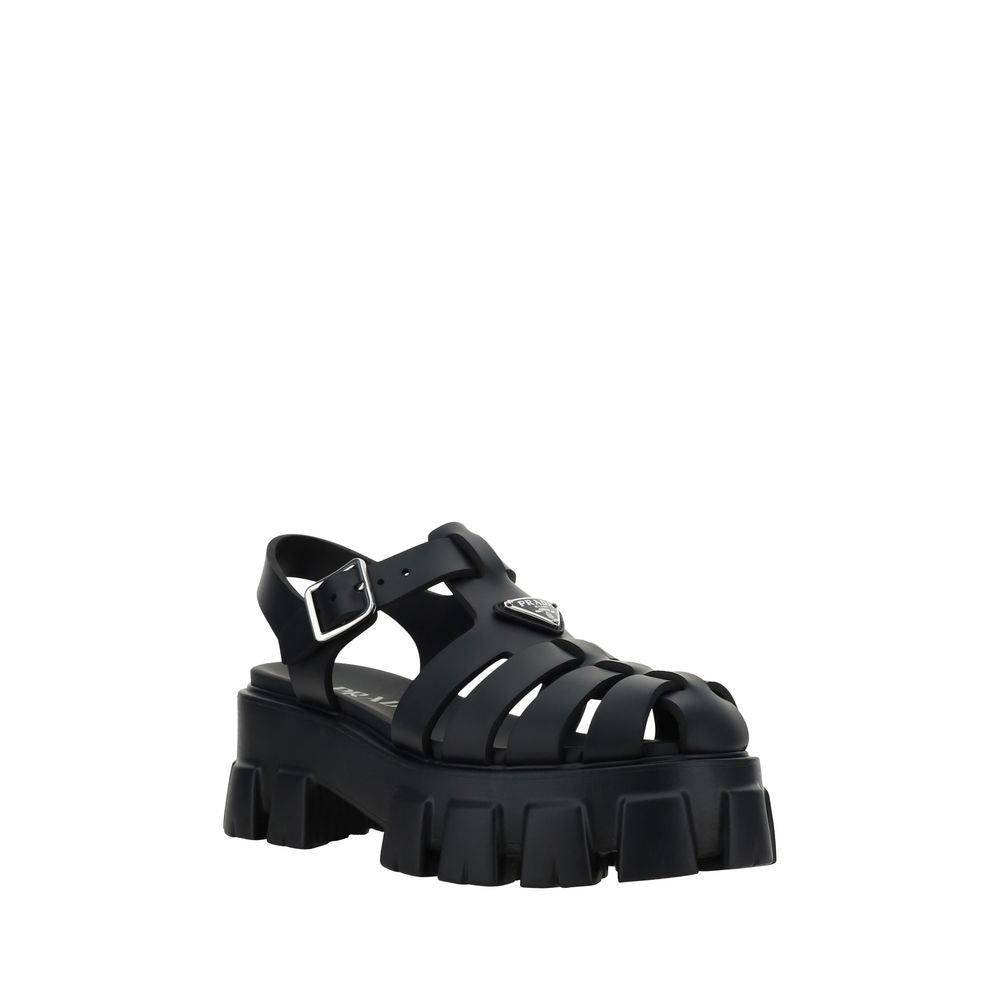 Black Acetate Platform Sandals