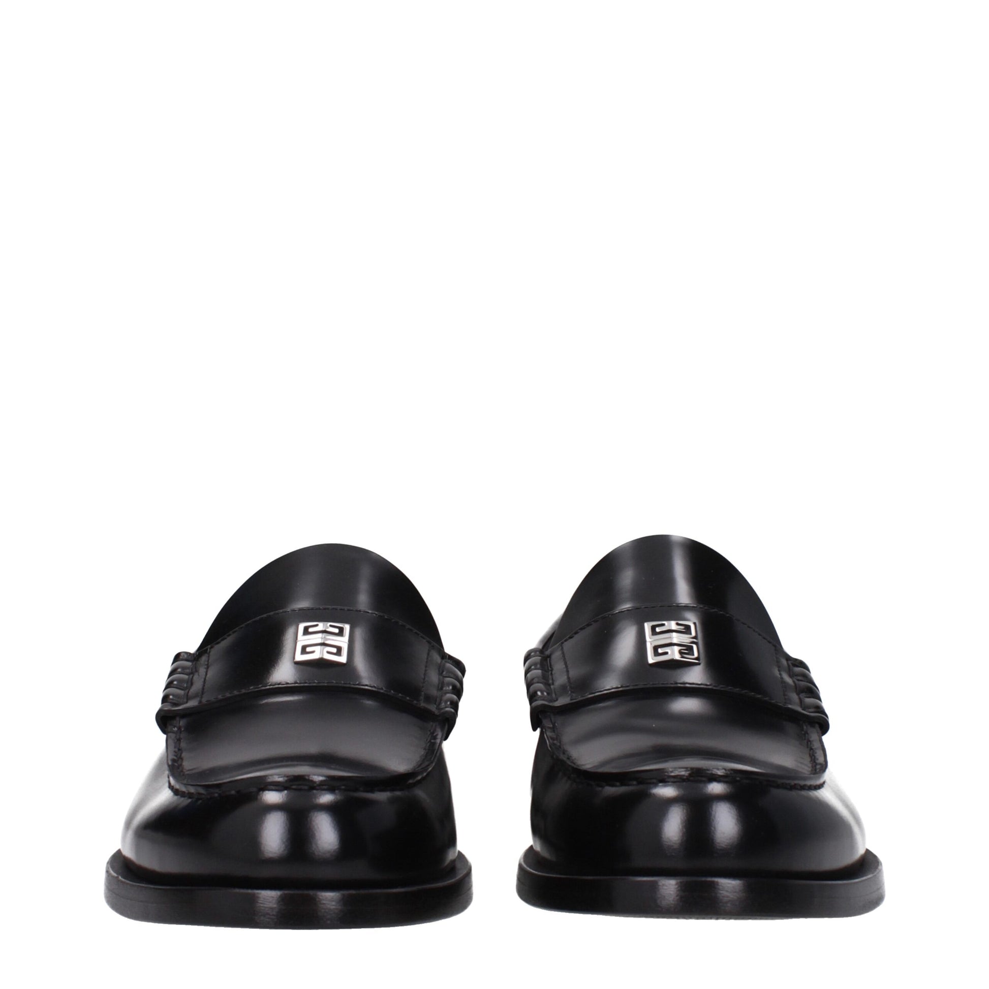Black Leather Slip-On Loafers