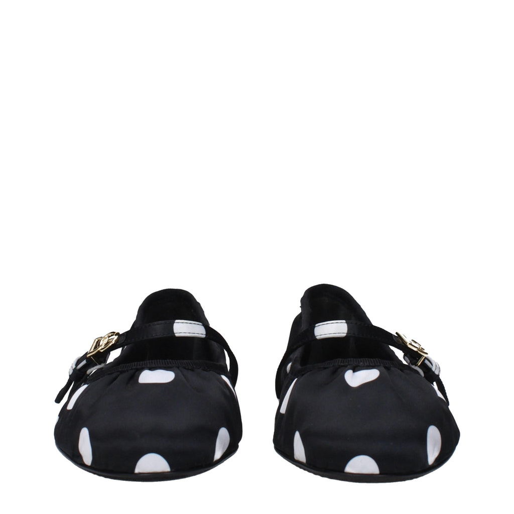 Black Fabric Ballet Flats