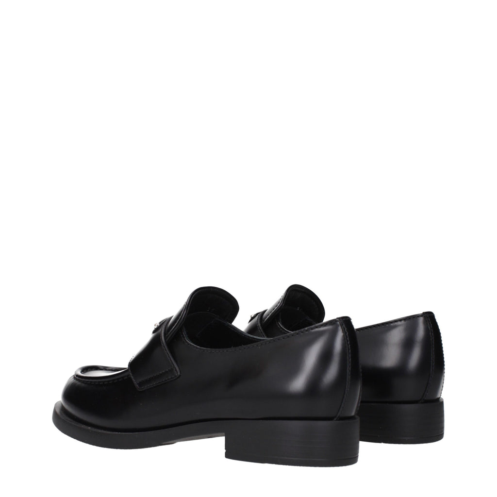Black Leather Slip-On Loafers