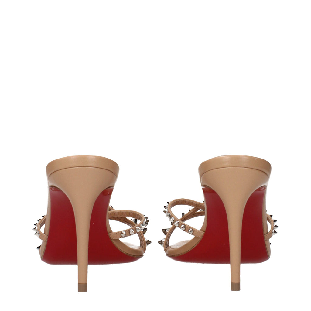 Pink Leather Stiletto Heel Sandals