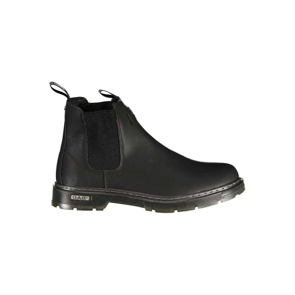 Black Polyurethane Men Ankle Boot