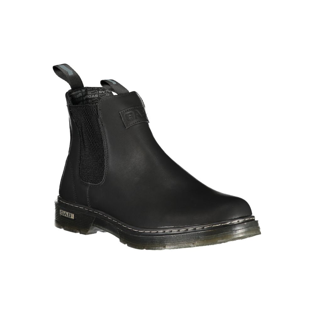 Black Polyurethane Men Ankle Boot