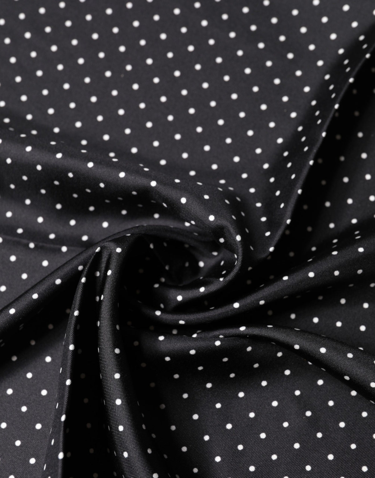 Black Polka Dot Silk Square Foulard Scarf