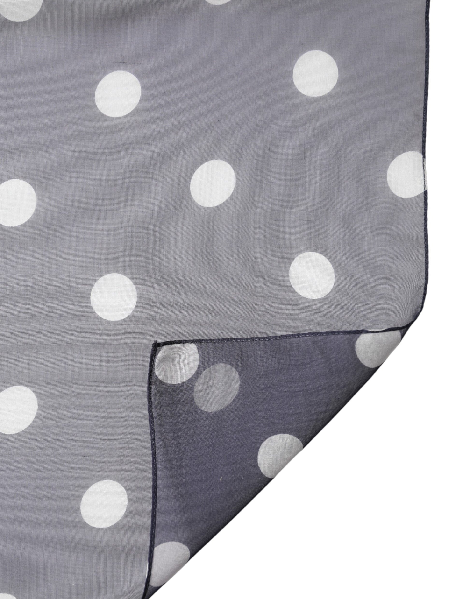 Blue Polka Dot Silk Neck Wrap Shawl 205cm x 132cm Scarf