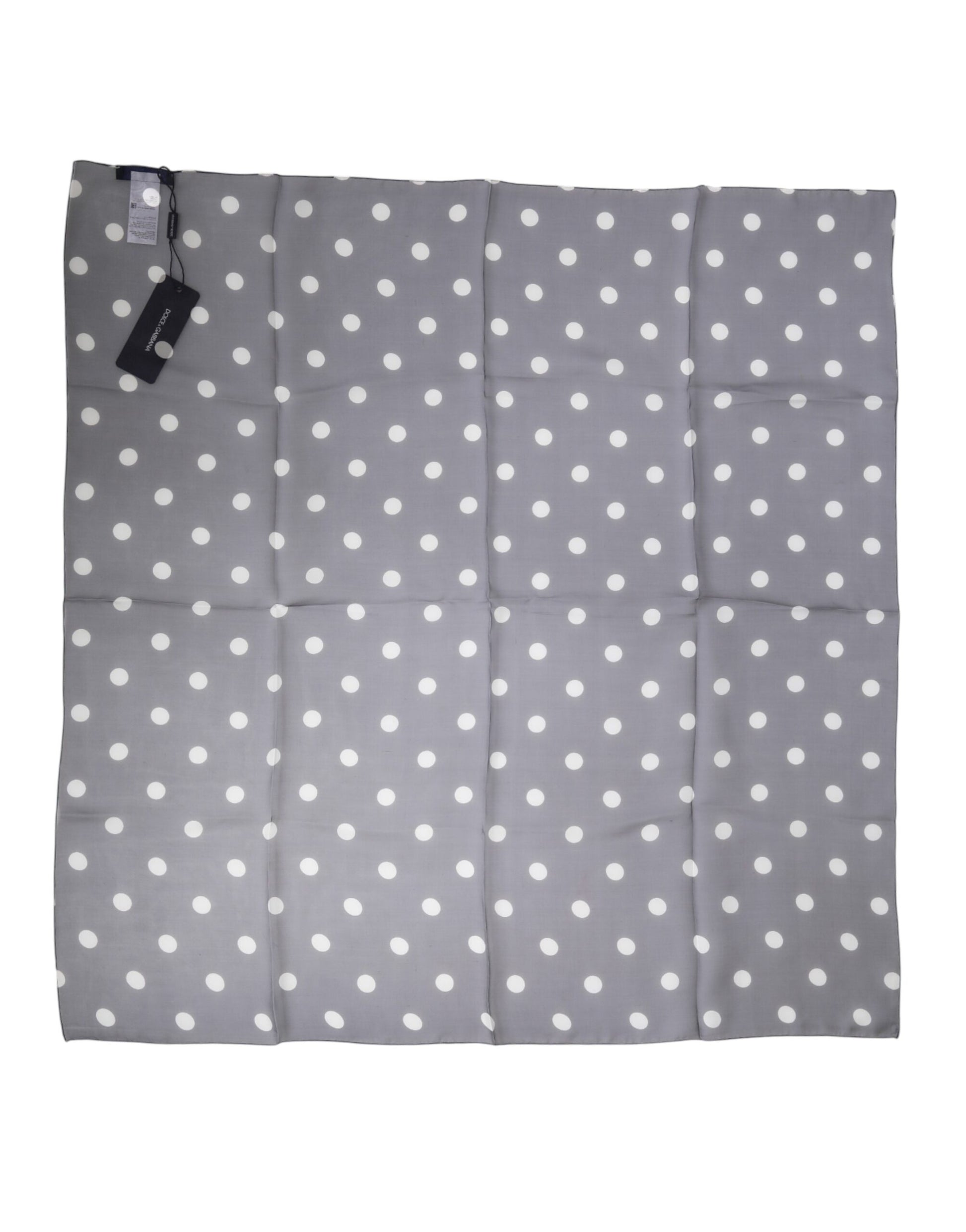 Blue Polka Dot Silk Square Foulard 91.5cm x 89.5cm Scarf