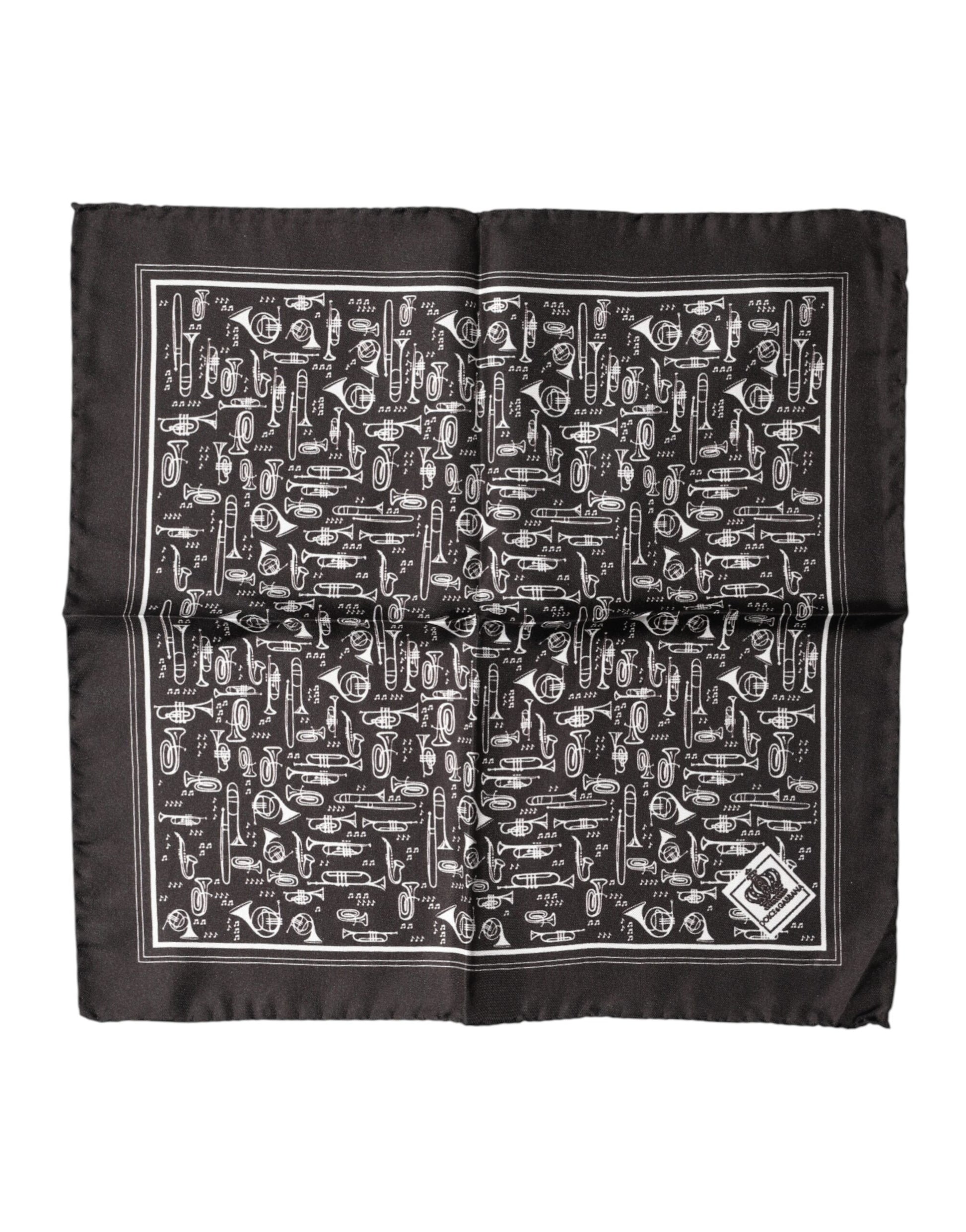 Brown Jazz Club Square Handkerchief Men 32cm x 31cm Scarf