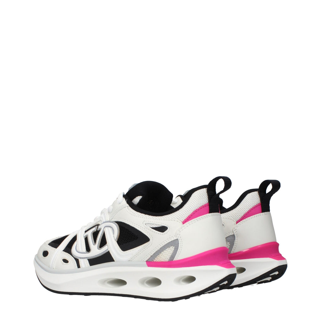 White Fabric Athletic Sneakers