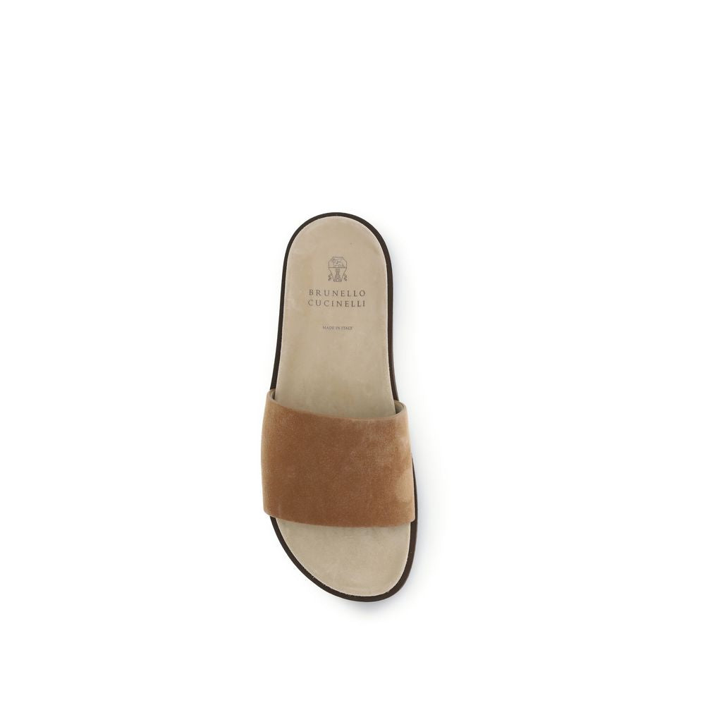 Beige Lamb Ovis Aries Aries Flat Sandals